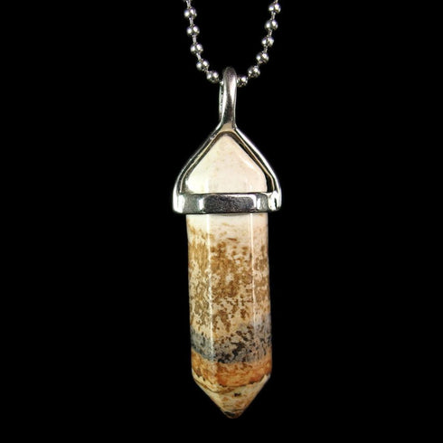 Picture Jasper Gemstone Pendant Necklace